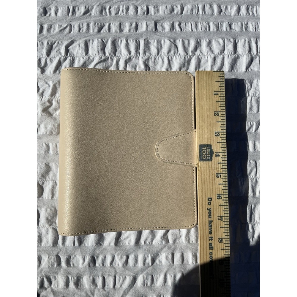 Cream Faux Leather Planner Notebook with Snap Closure - Picture 8 of 8